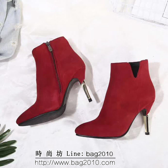 DIOR迪奧 專櫃同步新款 超仙氣質 酒紅色 高跟女靴 QZS2068